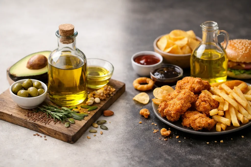 Aceites buenos y aceites malos: cuidado real
