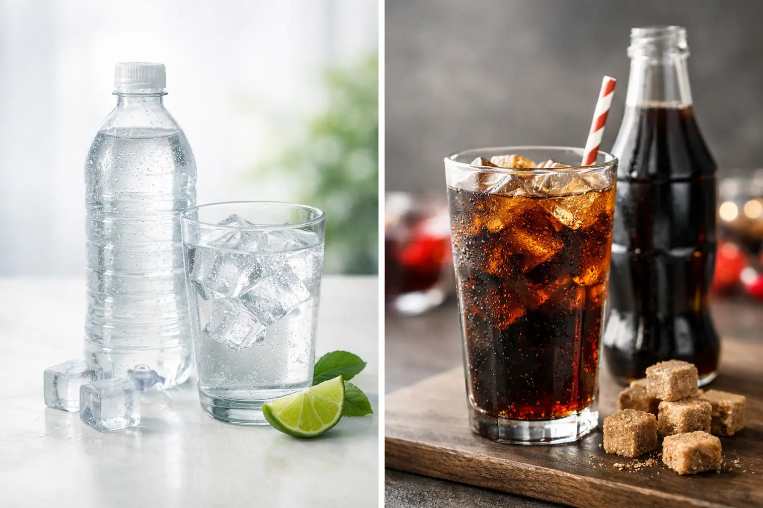 Agua mineral vs refresco: ¿qué es más sano?